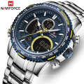 NAVIFORCE 9182 Men Watch Top Luxury Brand Big Dial Sport Watches Chronograph Quartz Wristwatch Male Clock Relogio Masculino